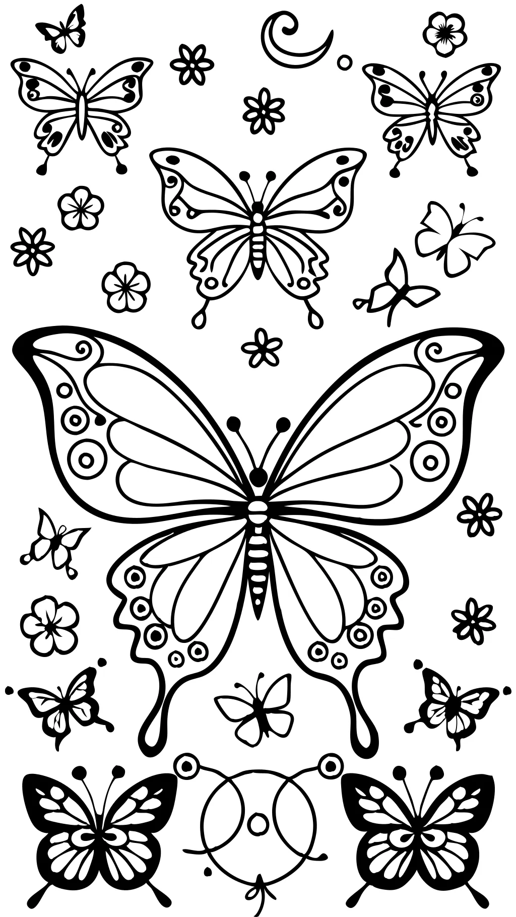 coloring page butterflies